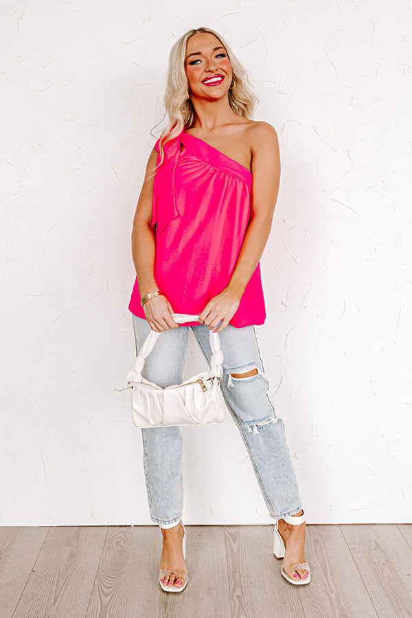 Flirty At Heart Shift Top In Hot Pink