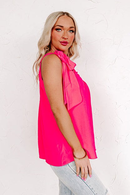 Flirty At Heart Shift Top In Hot Pink