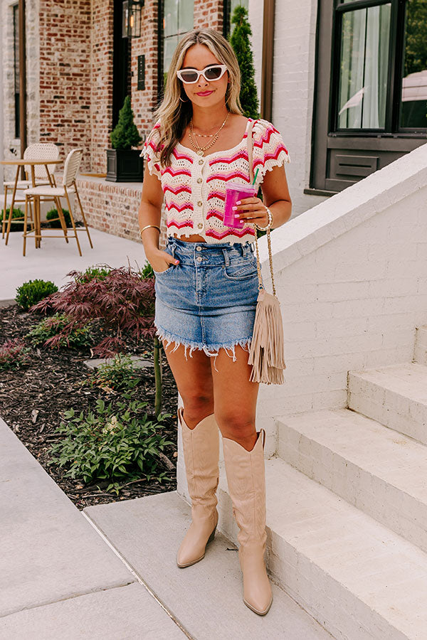 Take A Minute Crochet Top In Red