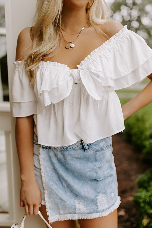 Double Date Babydoll Top In White