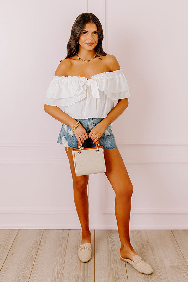 Double Date Babydoll Top In White