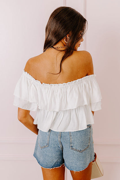 Double Date Babydoll Top In White