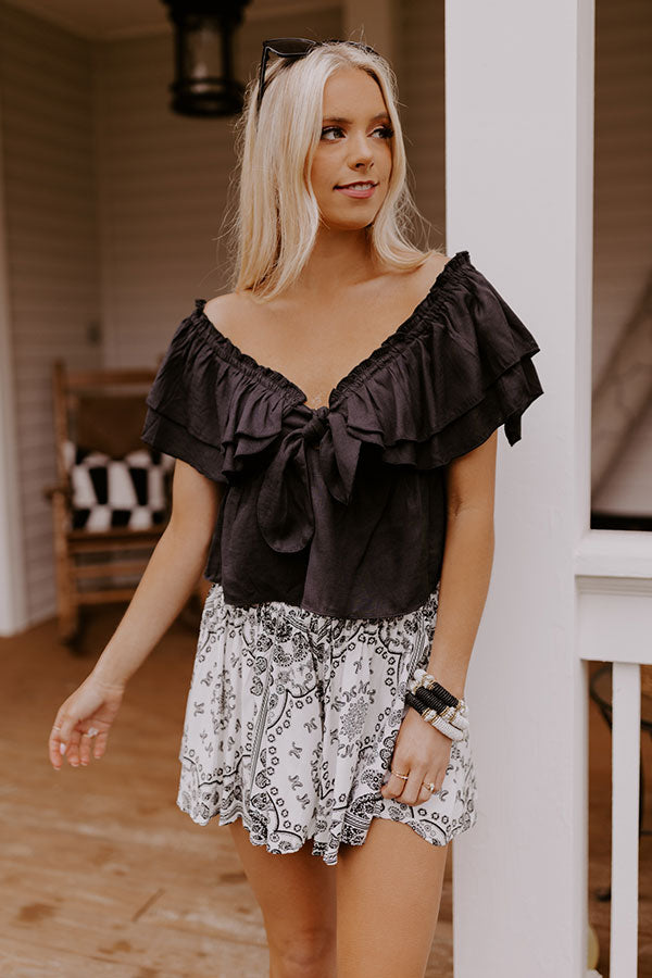 Double Date Babydoll Top In Black