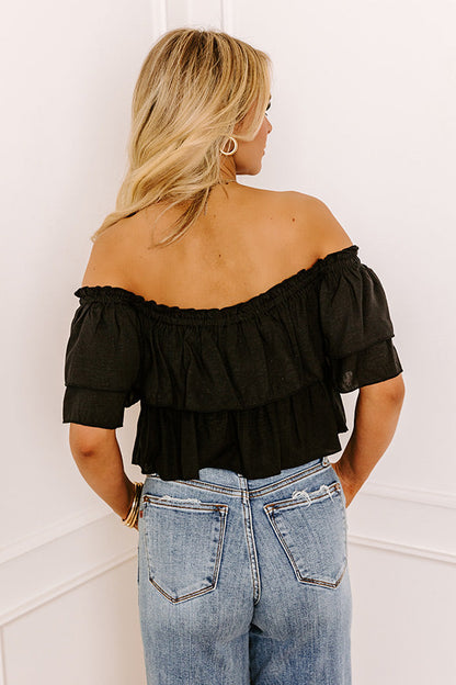 Double Date Babydoll Top In Black