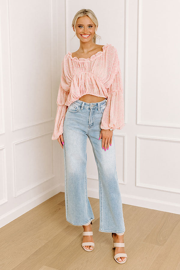 Romantically Inclined Floral Top in Pink