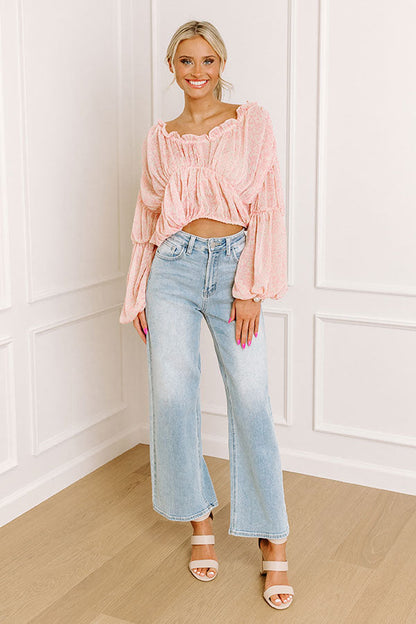 Romantically Inclined Floral Top in Pink