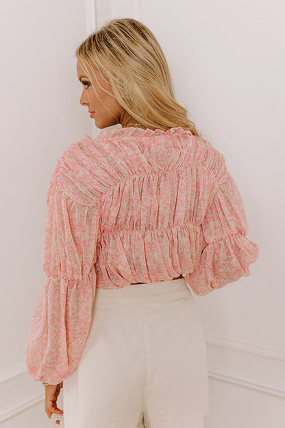 Romantically Inclined Floral Top in Pink