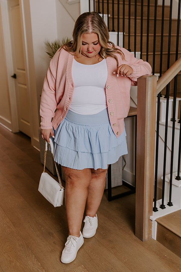 Exchanging Stories Skirt In Sky Blue