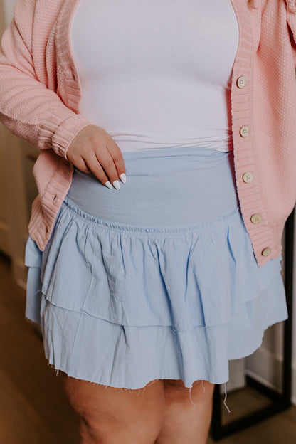 Exchanging Stories Skirt In Sky Blue