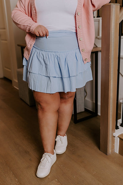 Exchanging Stories Skirt In Sky Blue