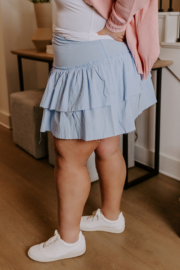 Exchanging Stories Skirt In Sky Blue