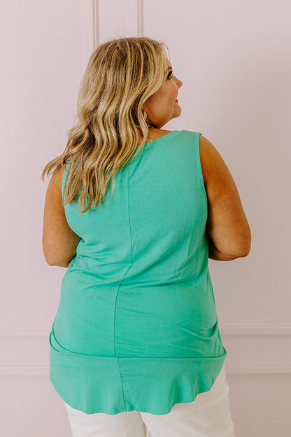 Friends For Life Shift Tank In Light Turquoise Curves