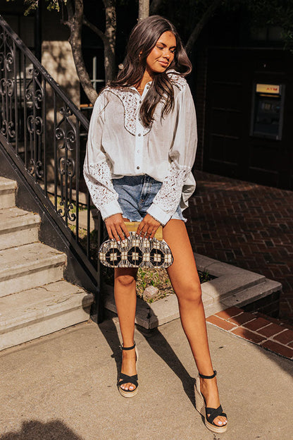 Enchanting Escapes Button Up In Ivory