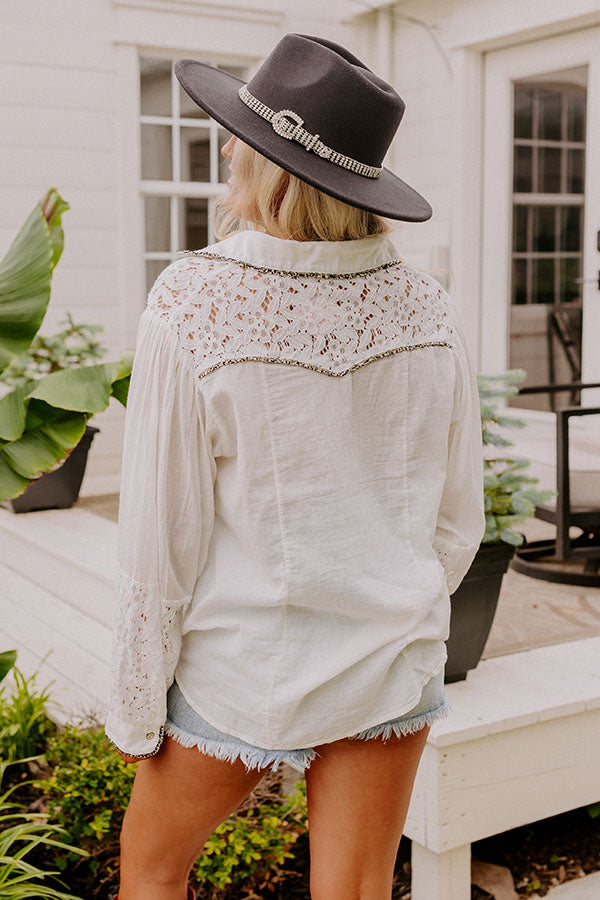 Enchanting Escapes Button Up In Ivory