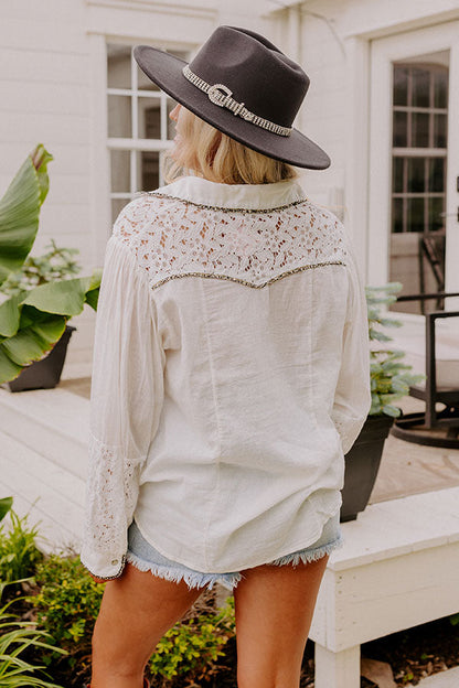 Enchanting Escapes Button Up In Ivory