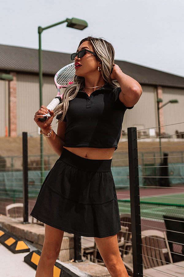 Stay Elevated Crop Top In Black