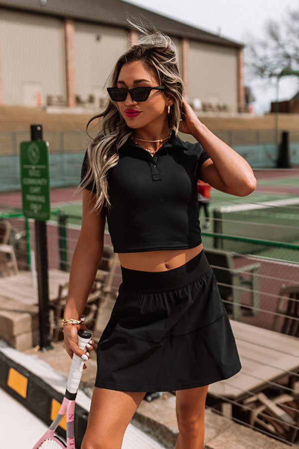 Stay Elevated Crop Top In Black