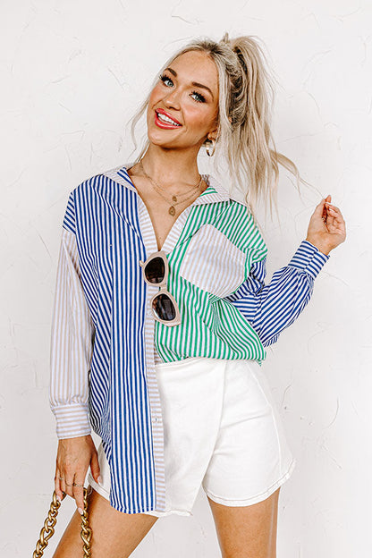 London Landmarks Color Block Button Up