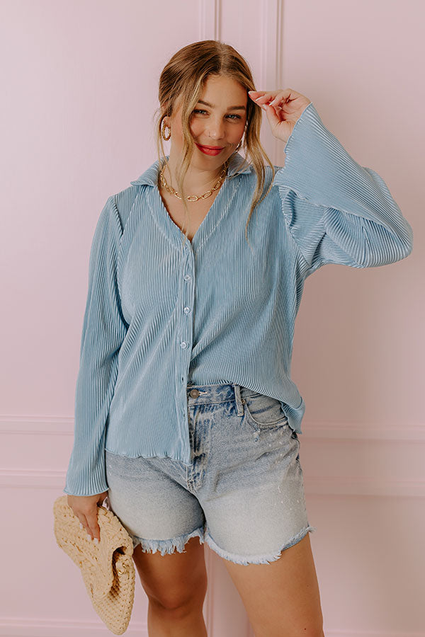 Keen On You Pleated Button Up