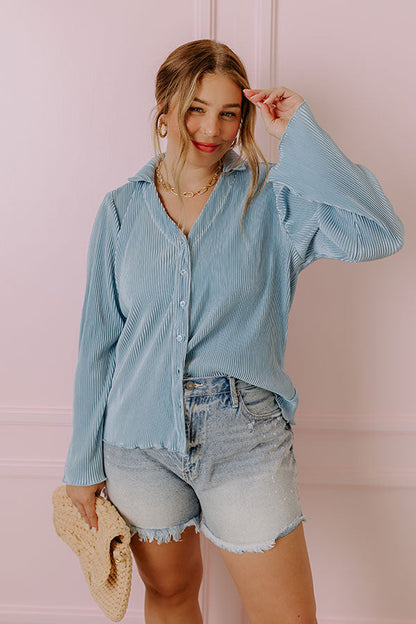 Keen On You Pleated Button Up