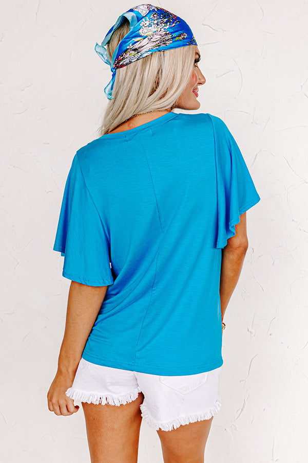 Full Ride Shift Tee In Ocean Blue