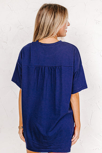 Chic And Sincere Shift Tee In Navy