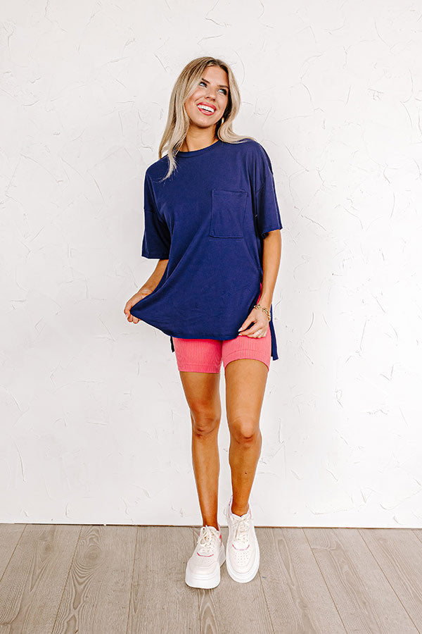 Chic And Sincere Shift Tee In Navy