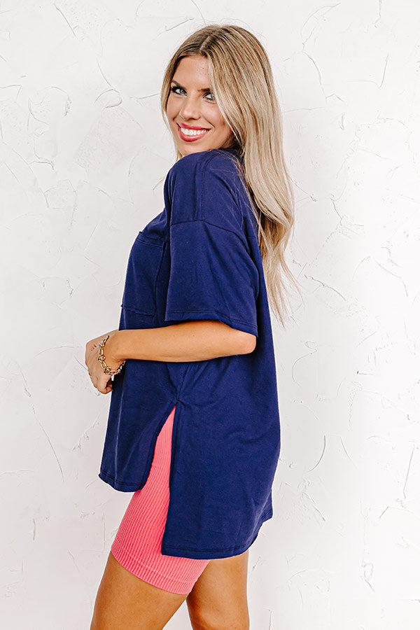Chic And Sincere Shift Tee In Navy