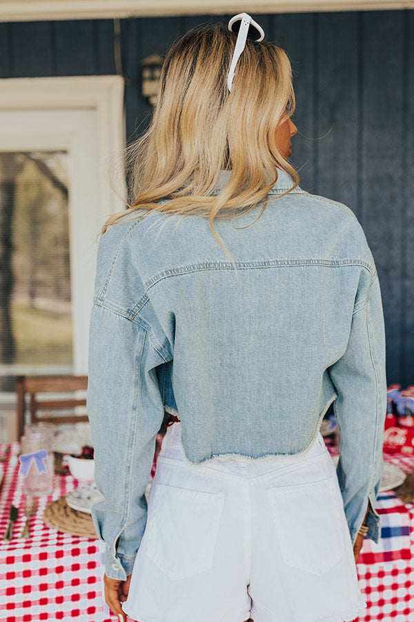 Subtly In Love Chambray Crop Top