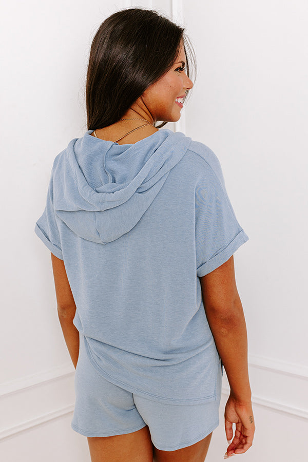 Take A Holiday Top In Airy Blue