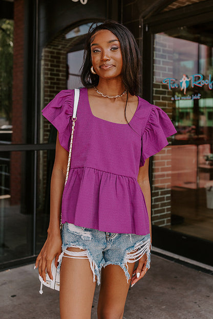 Endless Charisma Peplum Top in Orchid