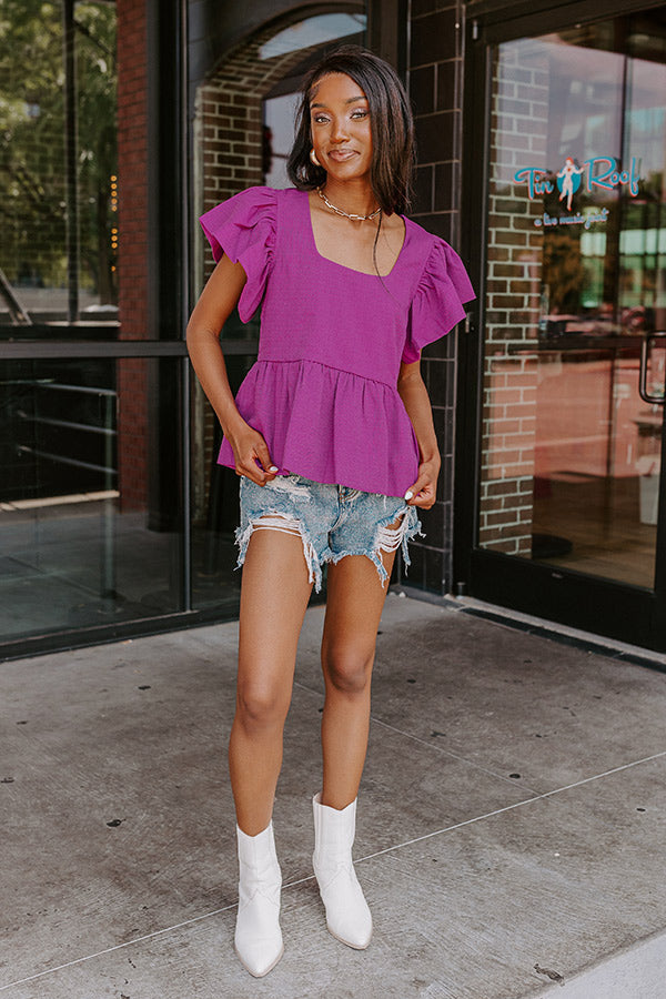 Endless Charisma Peplum Top in Orchid