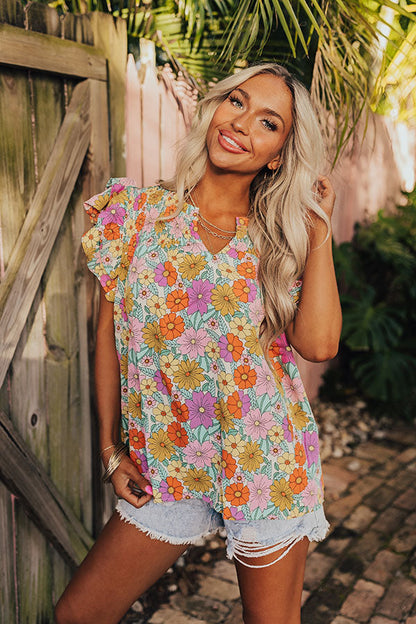 Floral Galore Shift Top In Violet