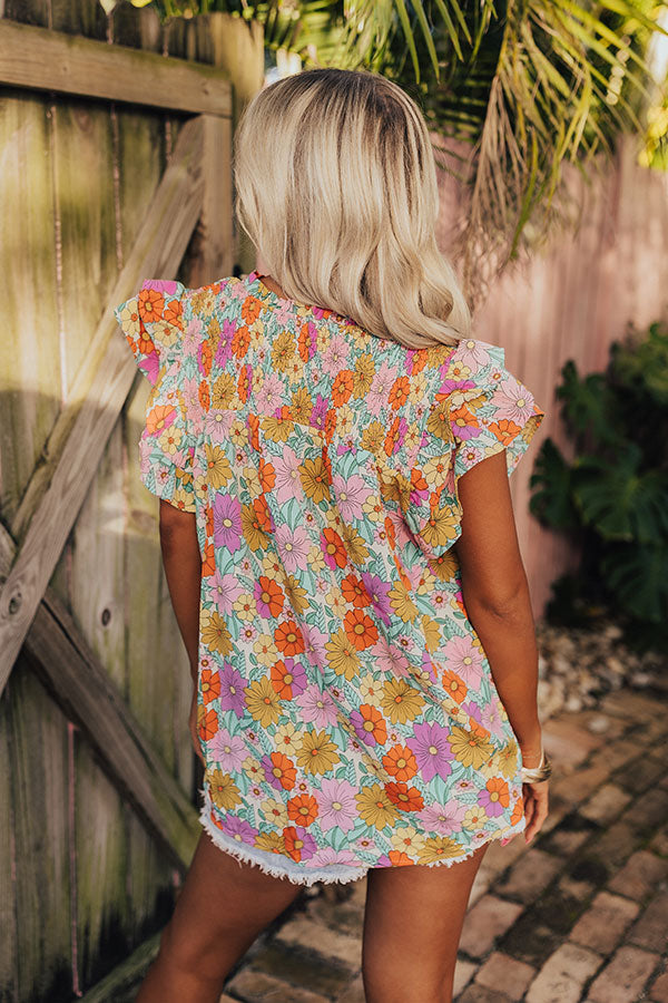 Floral Galore Shift Top In Violet