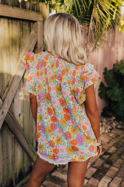 Floral Galore Shift Top In Violet