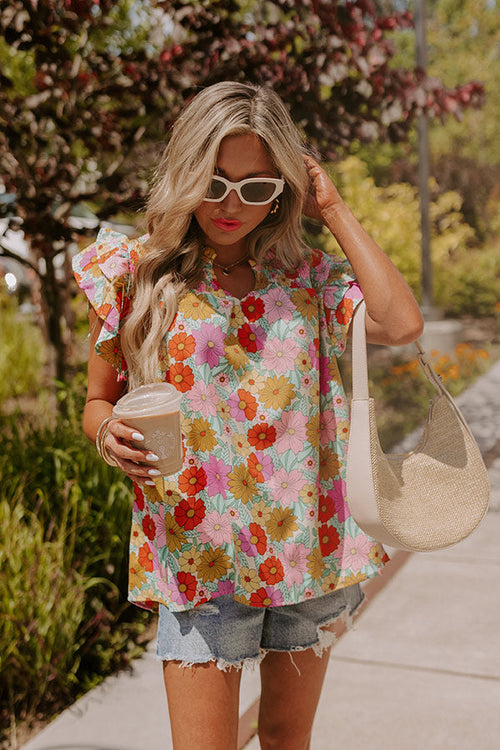 Floral Galore Shift Top In Violet