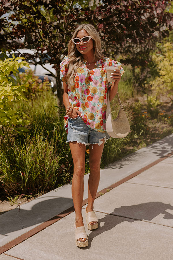 Floral Galore Shift Top In Violet