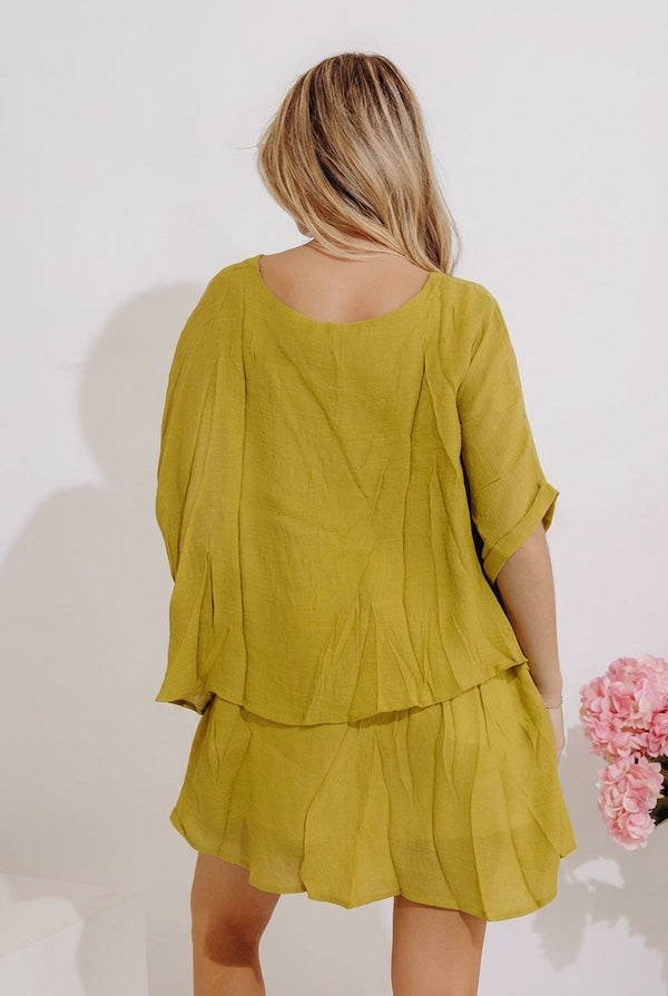 Tranquil Time Shift Top In Lime Punch