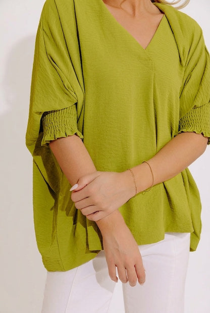 Luxe Lane Shift Top In Lime