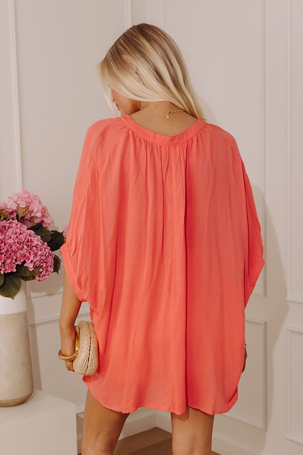 Sun-Kissed Sands Shift Top In Coral