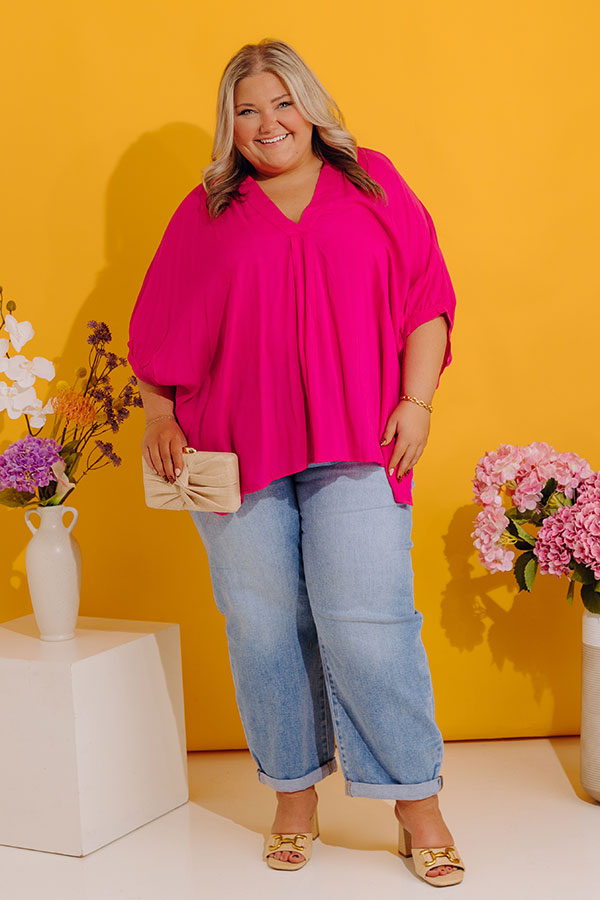 Sun-Kissed Sands Shift Top In Fuchsia Curves