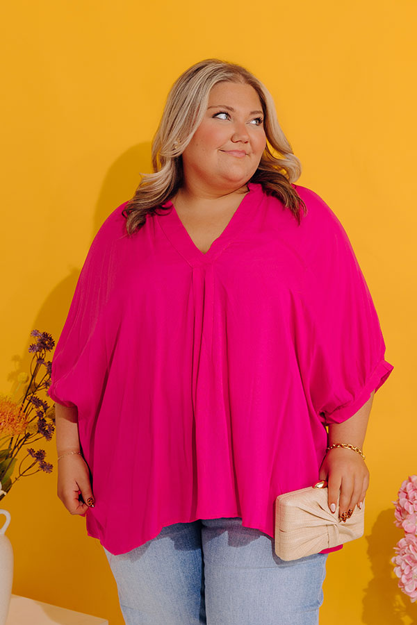 Sun-Kissed Sands Shift Top In Fuchsia Curves