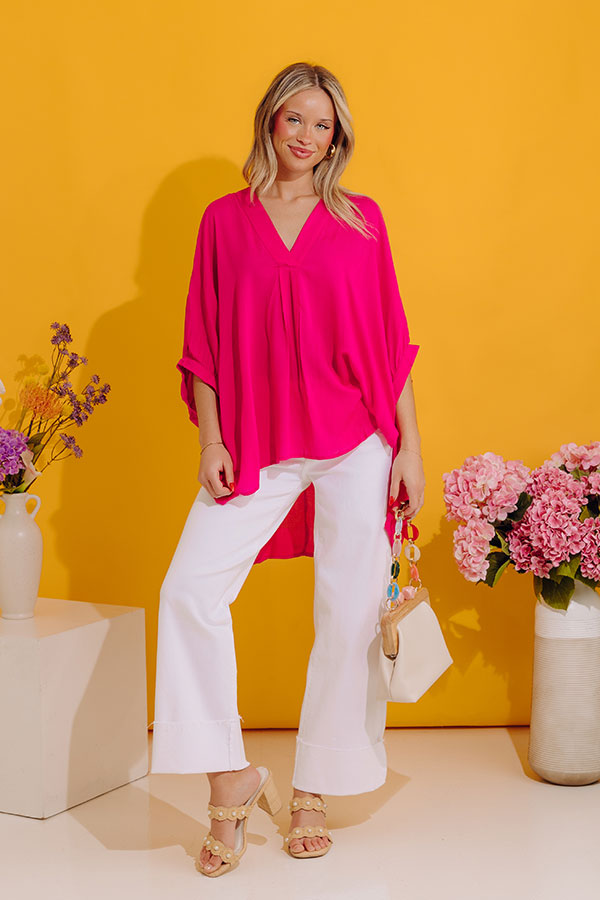 Sun-Kissed Sands Shift Top In Fuchsia