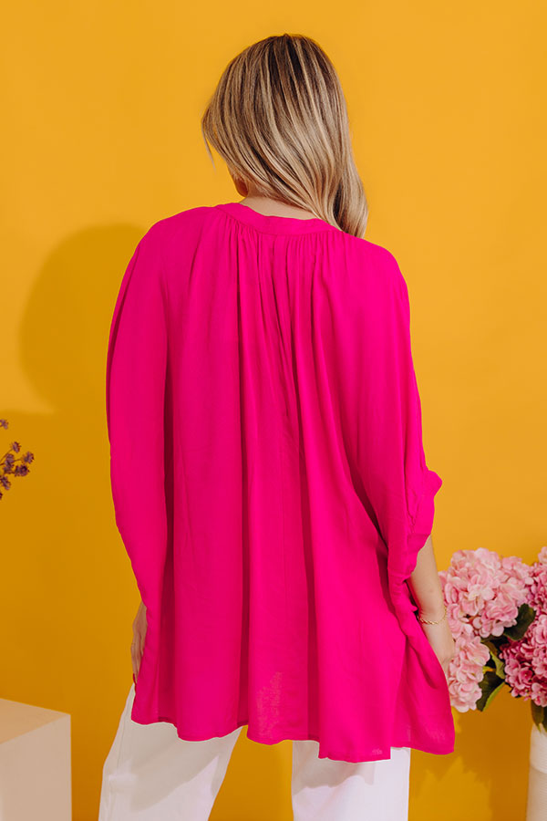 Sun-Kissed Sands Shift Top In Fuchsia