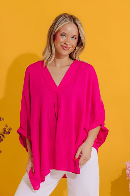 Sun-Kissed Sands Shift Top In Fuchsia