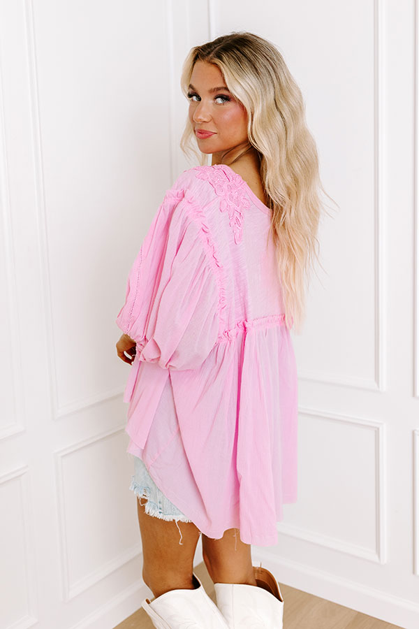 Serenity Song Babydoll Top In Pink