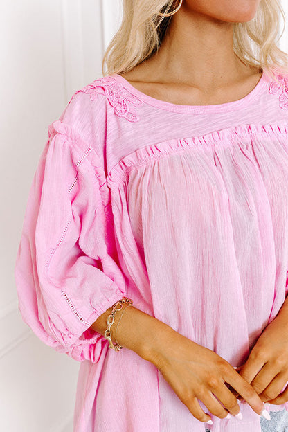 Serenity Song Babydoll Top In Pink