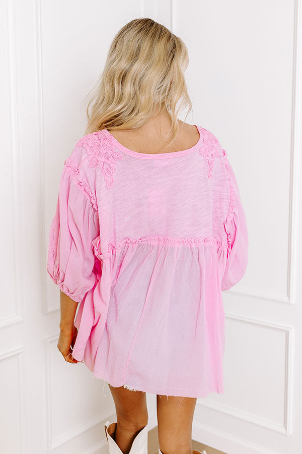 Serenity Song Babydoll Top In Pink
