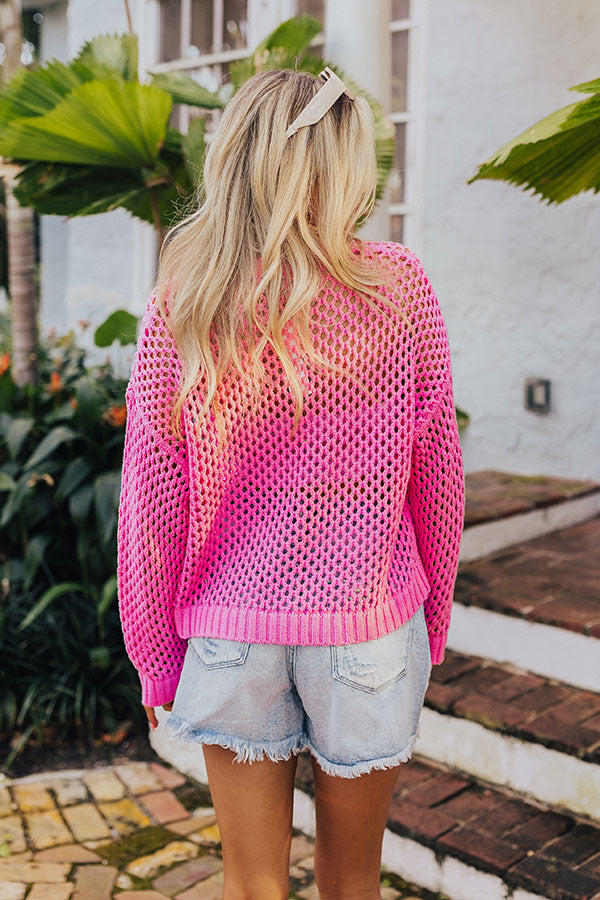 Tranquil Horizon Knit Top in Pink