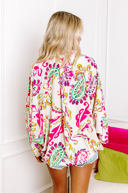Cocktail Hour Floral Bodysuit in Hot Pink